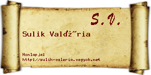 Sulik Valéria névjegykártya